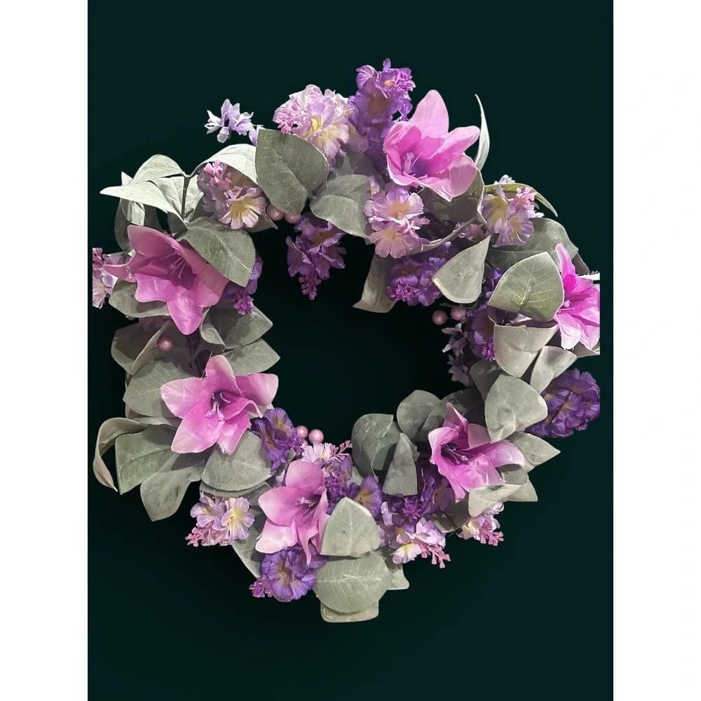 Handmade Lavender & Purple Floral Wreath | Spring Summer Decor